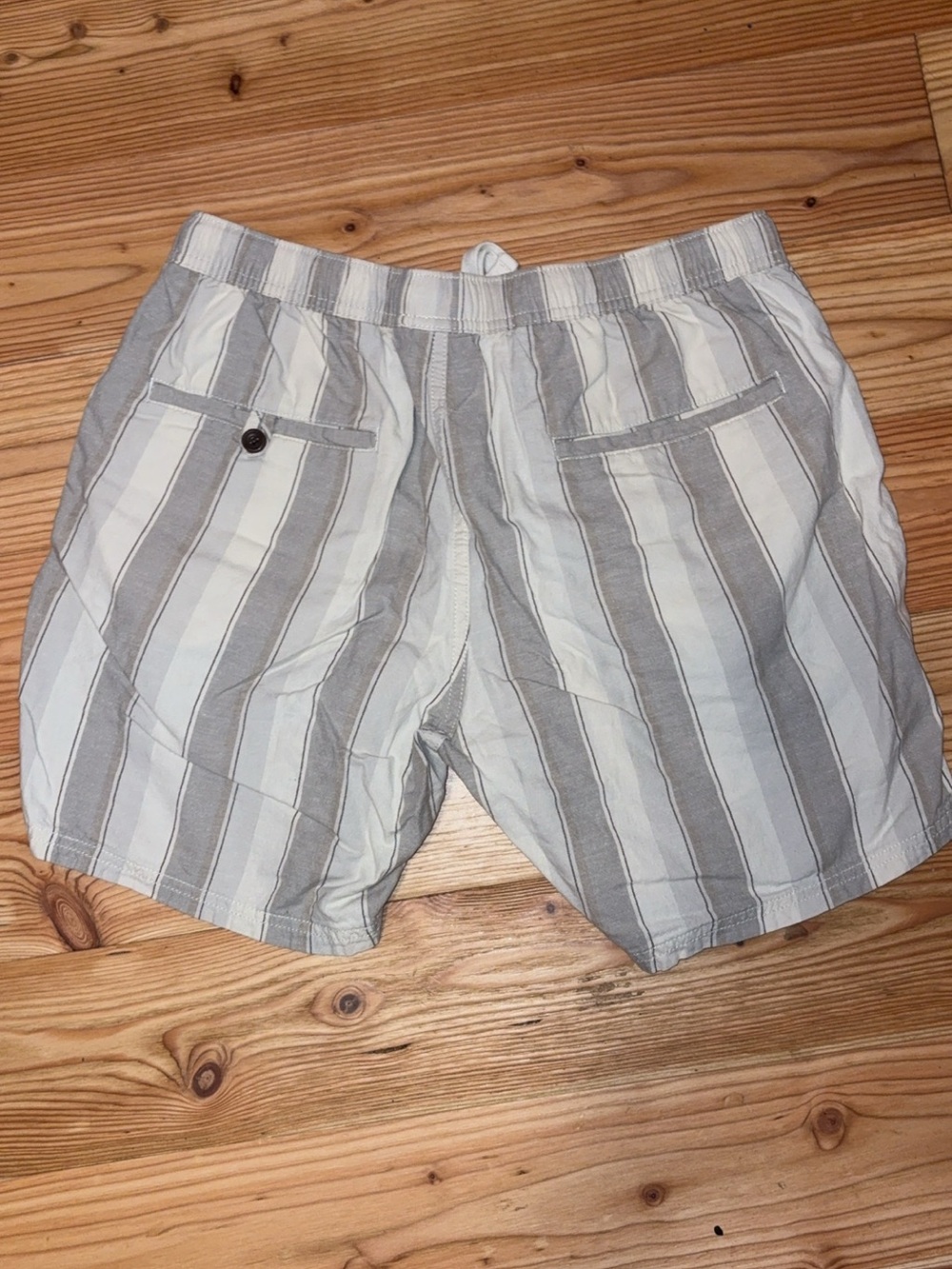 Katin Women's Gray and White Striped Bermuda Shorts